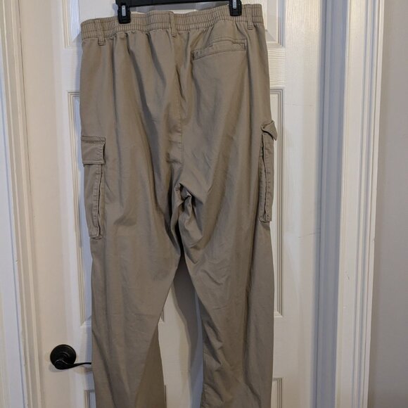 Old Navy High-Waisted Khaki Cargo Pants | Utility Style Drawstring Trousers - Picture 3 of 3